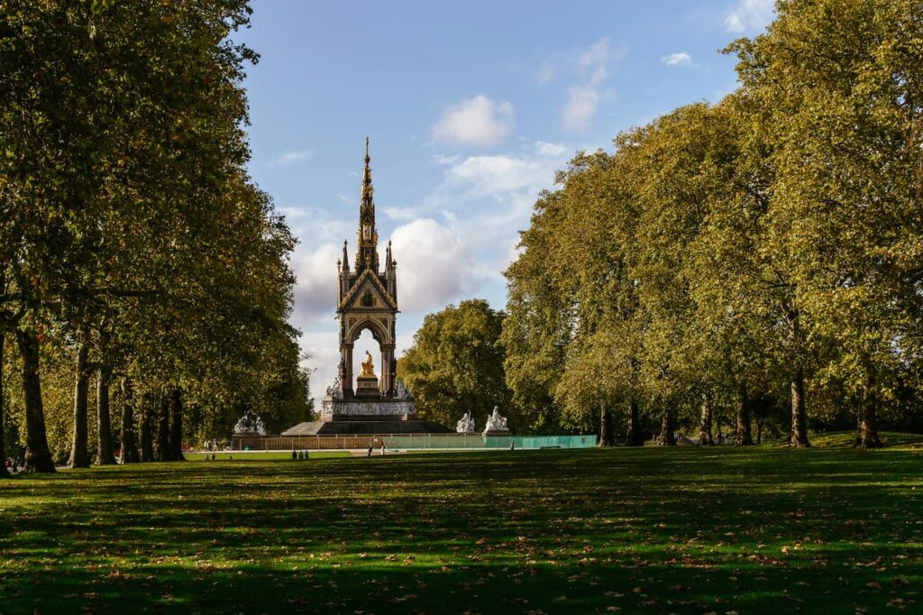 View of the Albert Memorial in Kensington Gardens