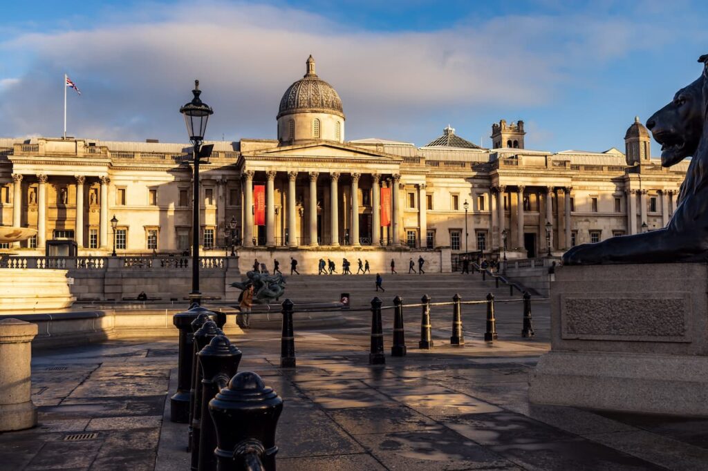 View of National Gallery from Trafalgar Square