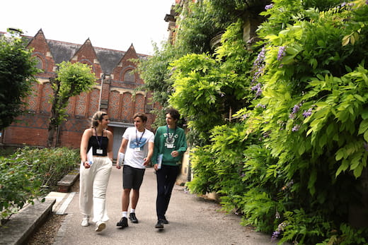 Students walking on campus